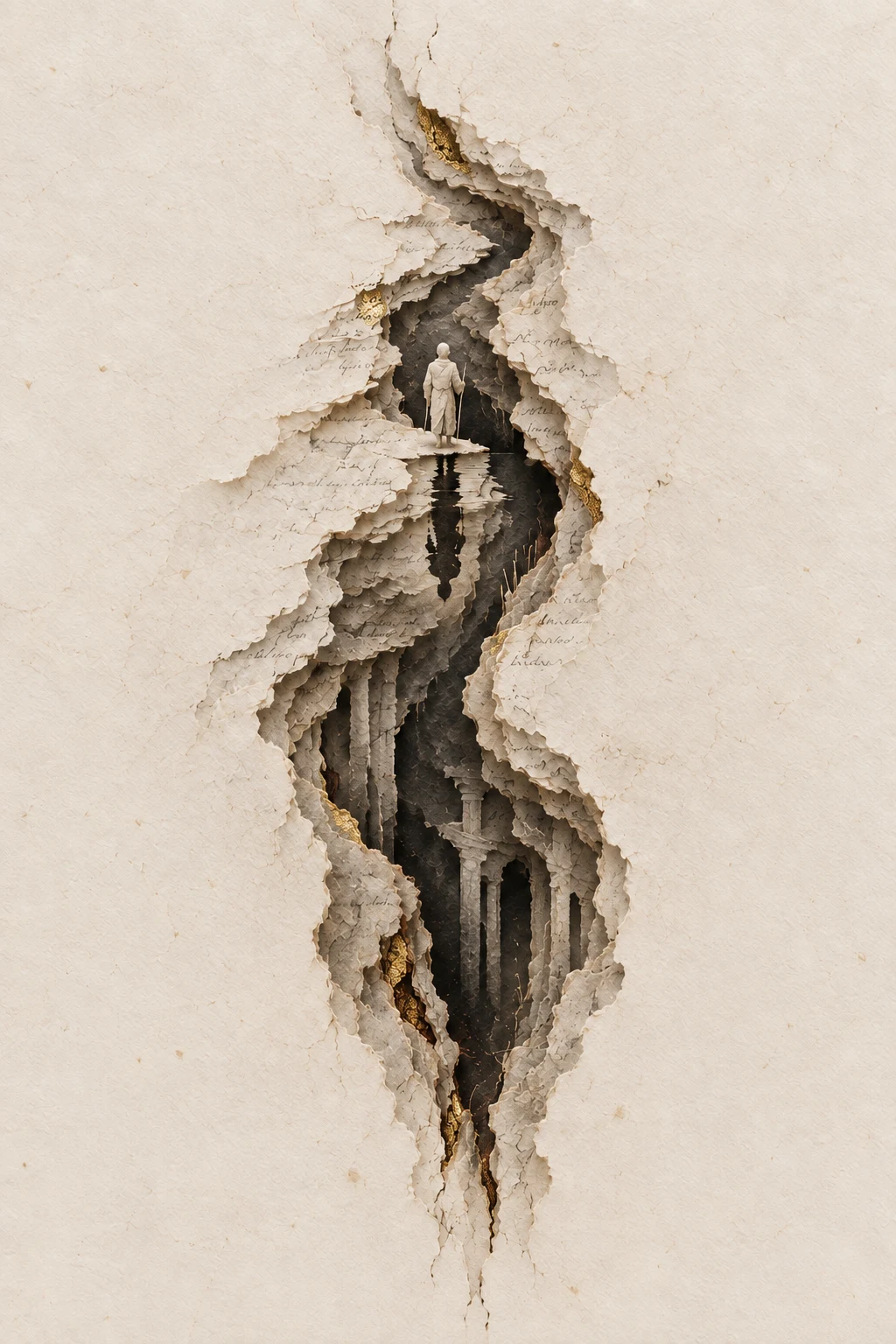 Echoes of the Nile interpreted in torn archival paper